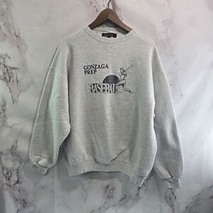 Gonzaga Sweatshirt Mens XL Gray Cotton Crew Neck 90s Vintage Baseball